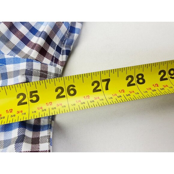 Stafford Regular Fit Size XL 17-17.5 32-33 Mens White Plum Blue Check Shirt NWT - Picture 2 of 10